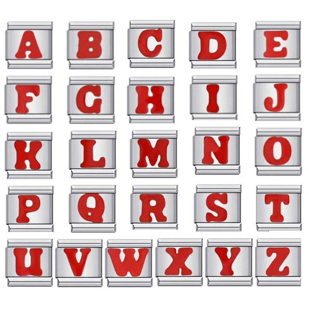 Wholesale   Italian Charm Bracelet 9mm DIY Splicing letter  Creative Stainless Steel Composable Bracelet