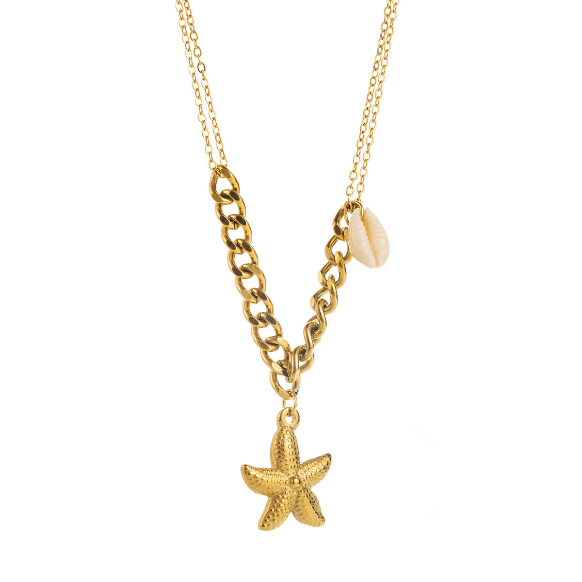 Wholesale Ocean Style Starfish Stainless Steel Necklace Clavicle Chain ACC-NE-XianDi010