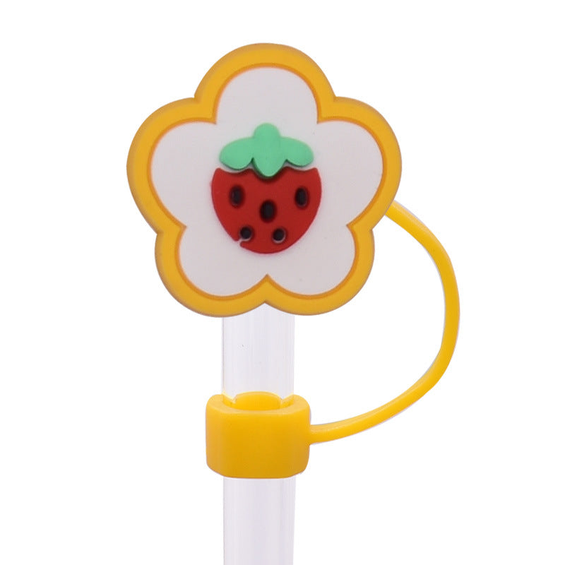 Wholesale Random 100pcs Cute food straw cover Straw Tube Cap