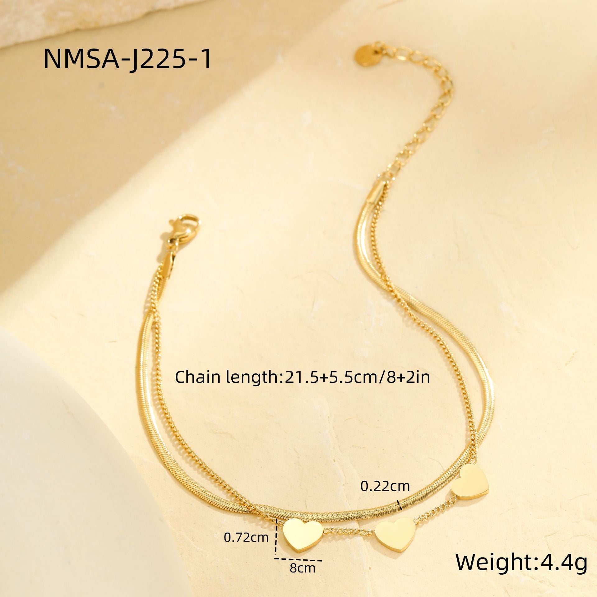 Wholesale Stainless steel beach metal multi-layer stacked anklet suit