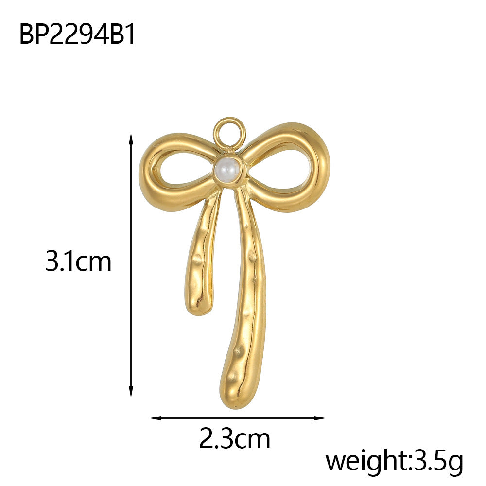 Wholesale Stainless Steel Bow DIY Pendant