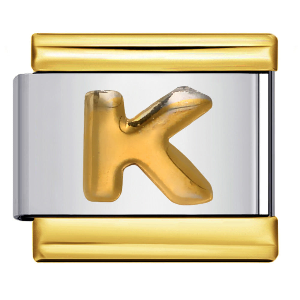 Wholesale Italian Charm Bracelet 9mm DIY Splicing Removable Raised Letters Stainless Steel Composable Bracelet