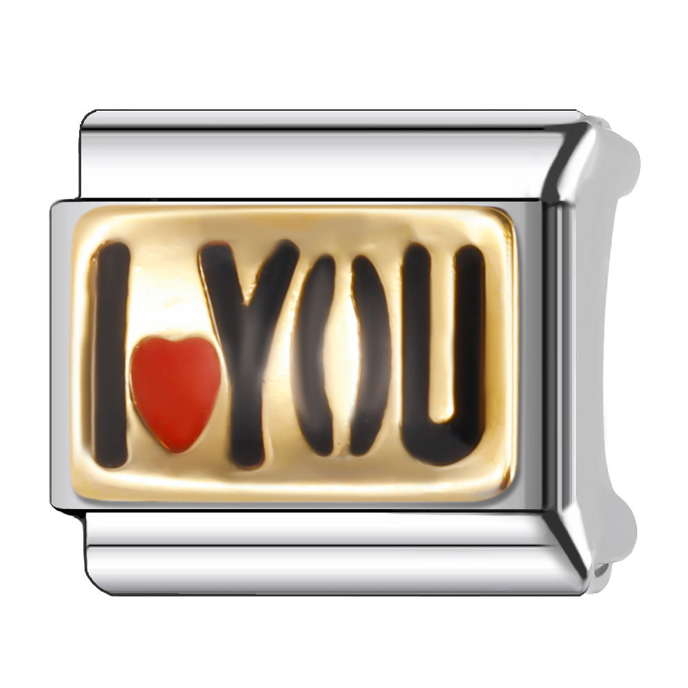 Wholesale Italian Charm Bracelet 9mm DIY Splicing Creative Pattern Stainless Steel Composable Bracelet