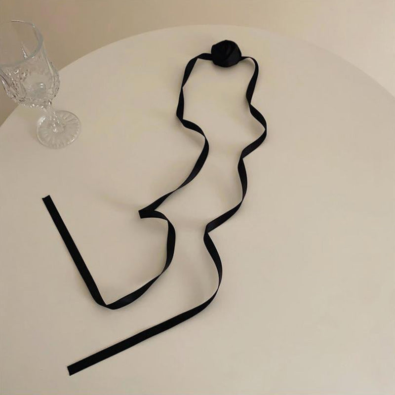 Wholesale Rose Satin Neck Chain Flower Ribbon Multi-use Hair Wrist Necklace