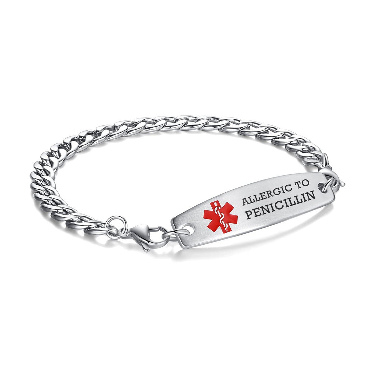 Wholesale stainless steel bend card medical adjustable  bracelet