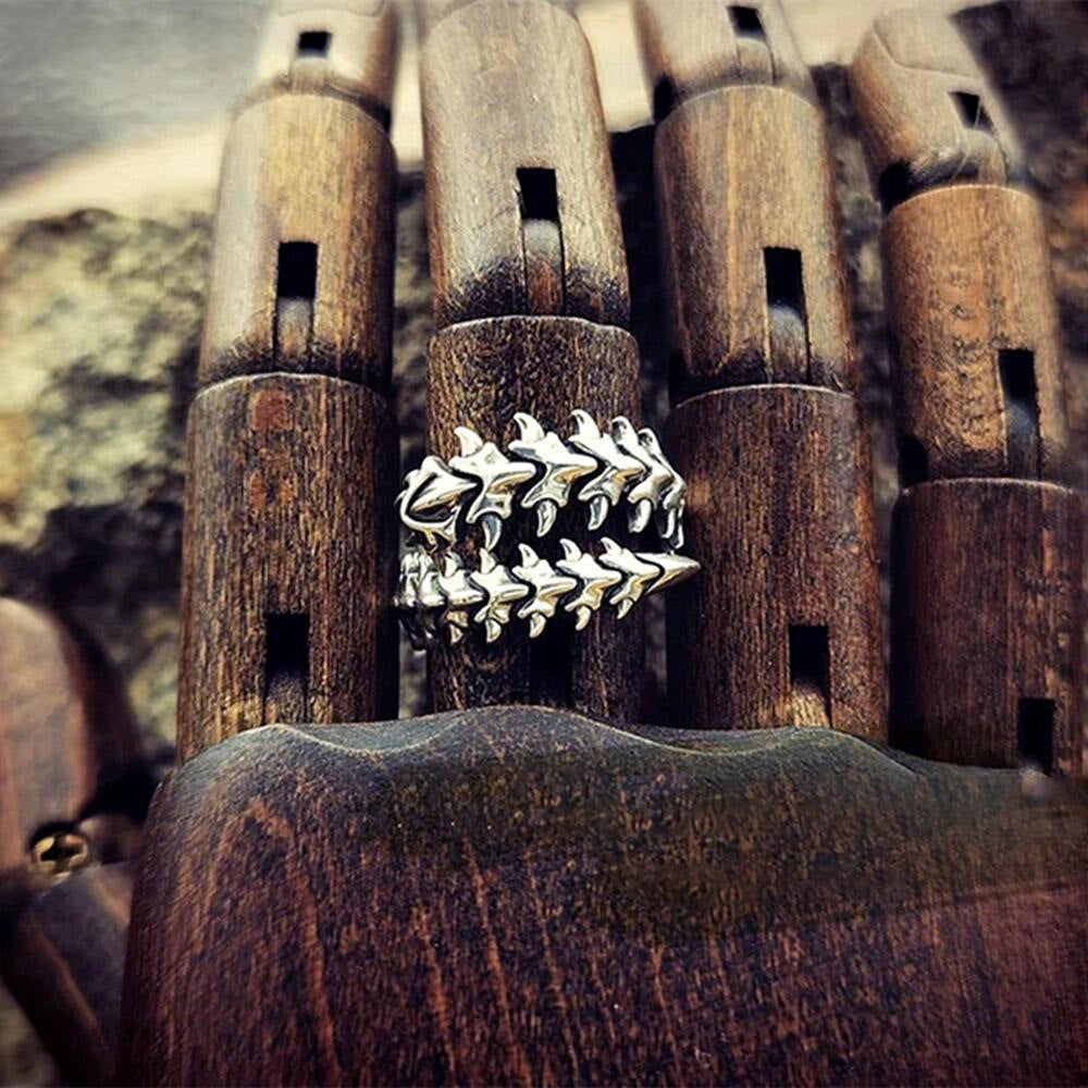 Wholesale Vintage Alloy Geometric Spine Open Adjustable Rings