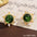 Wholesale Green Rhinestone Pearl Geometric Earrings