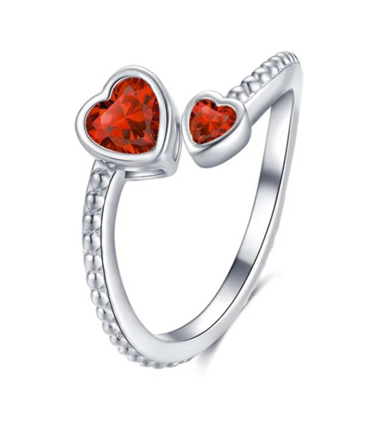 Wholesale  December birthstone lovers ring heart-shaped ring