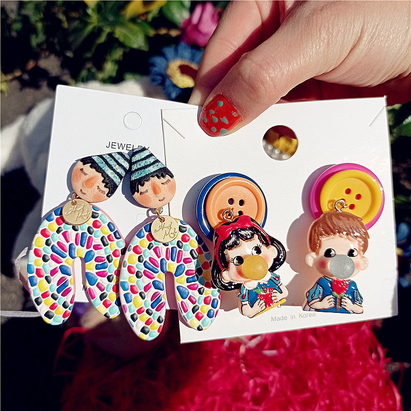 Wholesale Indian Doll Funny Earrings ACC-ES-XingJun001