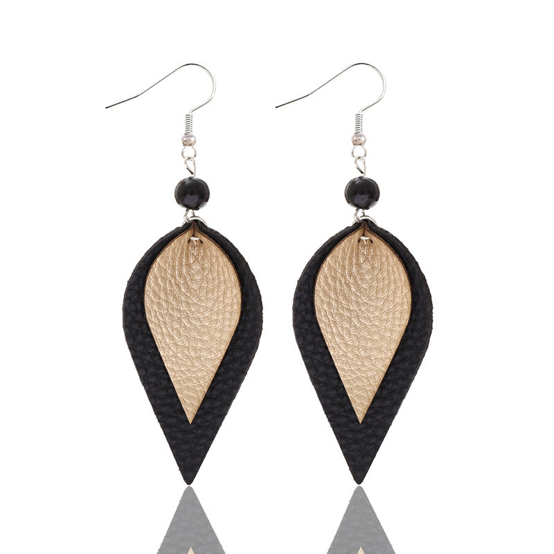 Wholesale  fashion multi-layer leather earrings