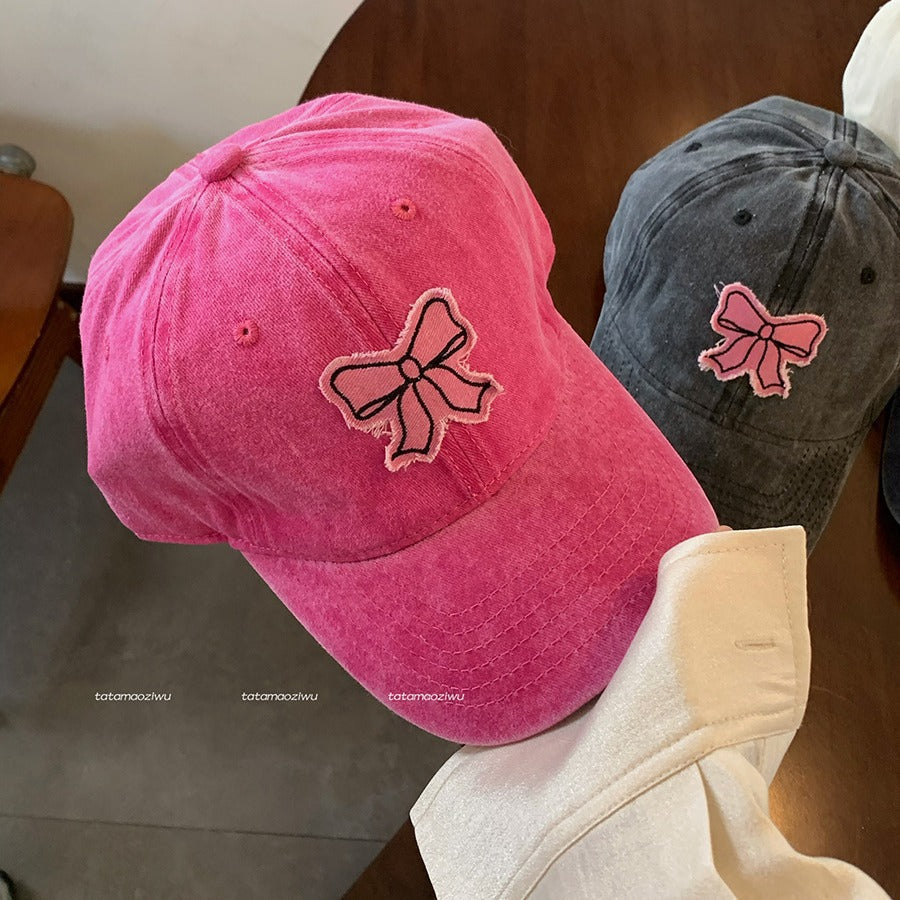Wholesale Pink bow soft top Baseball Cap