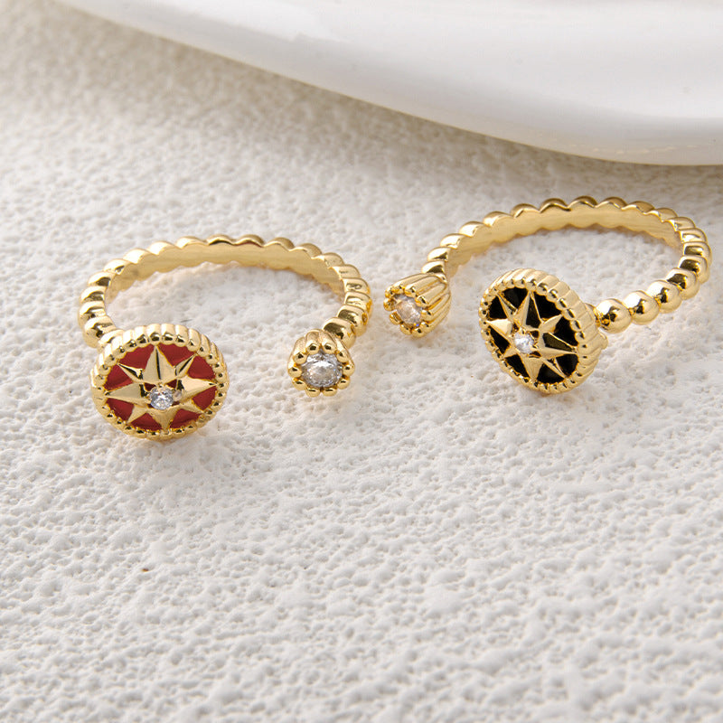 Wholesale Vintage Compass 18K Gold Hollow Rings