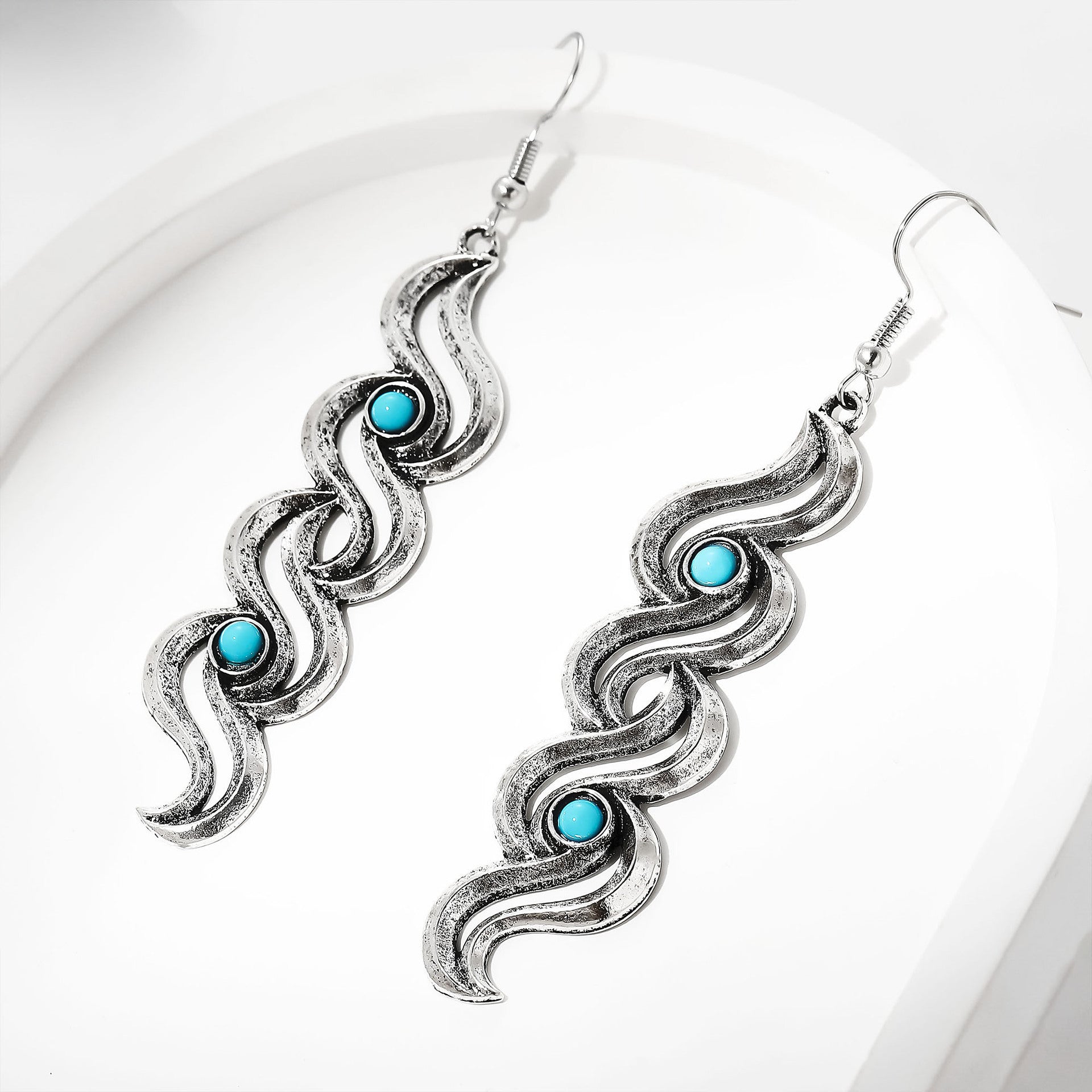 Wholesale  Retro Personalized Turquoise Earrings