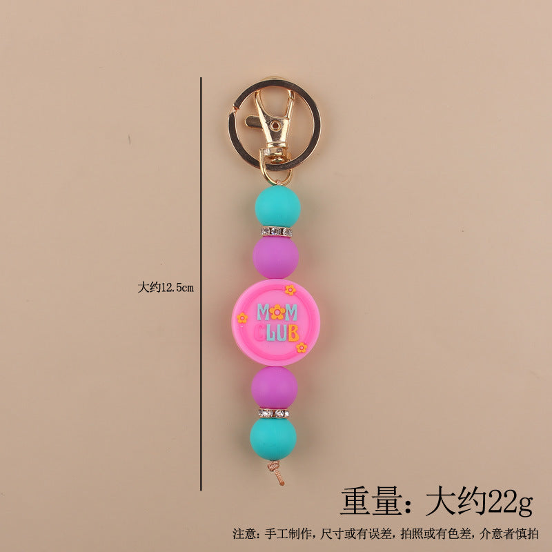 Wholesale Cartoon Silicone MAMA Series Handmade Beaded Keychain ACC-KC-GuangTian001