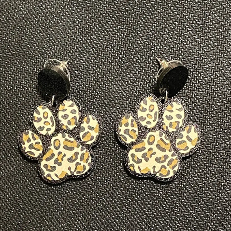 Wholesale leopard print cat claw acrylic earrings ACC-ES-AnDao001