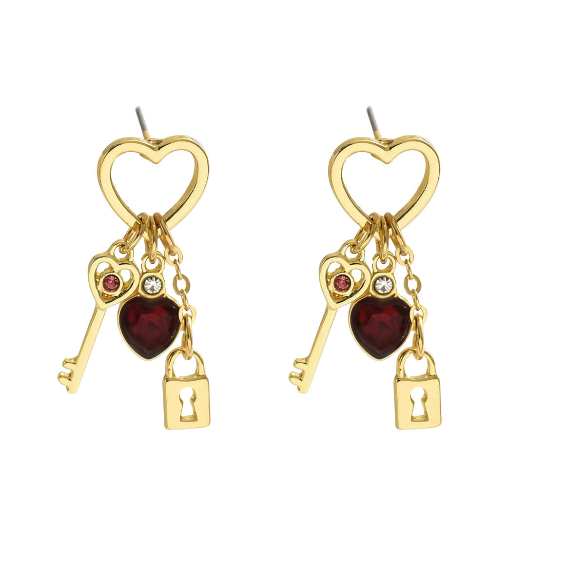 Wholesale Light Luxury Love Earrings  Diamond Lock Series  Earrings