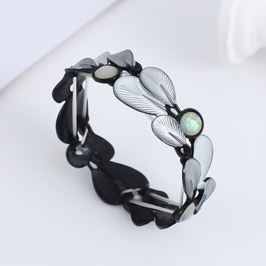 Wholesale  Color Feather Stitching Alloy Bracelet