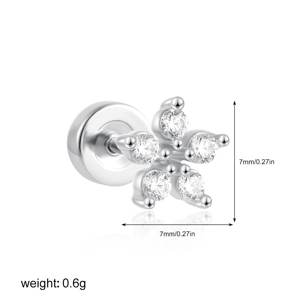 Wholesale Stainless steel 18K gold zircon titanium steel mini stud earrings