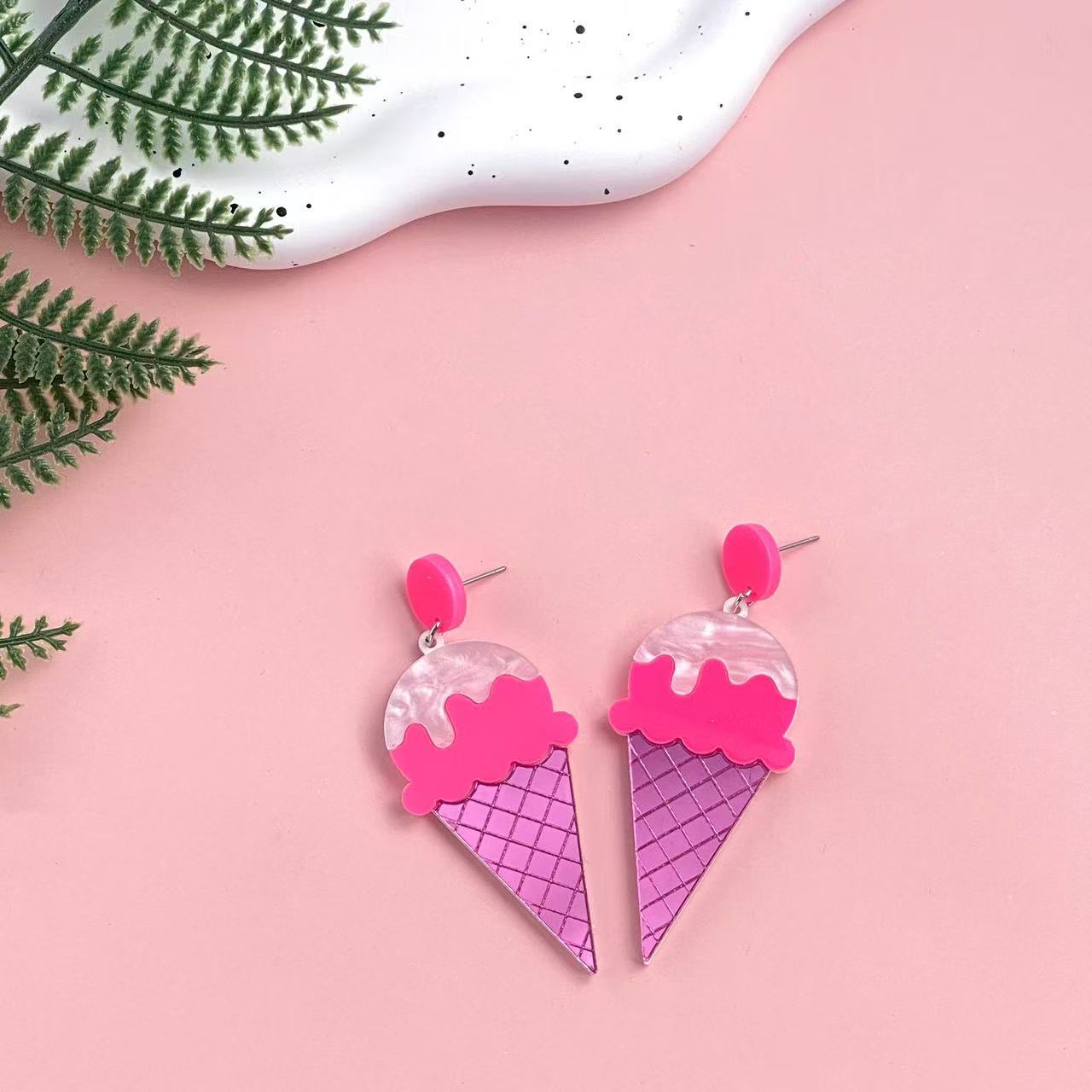 Wholesale  acrylic ice cream popsicle long earrings