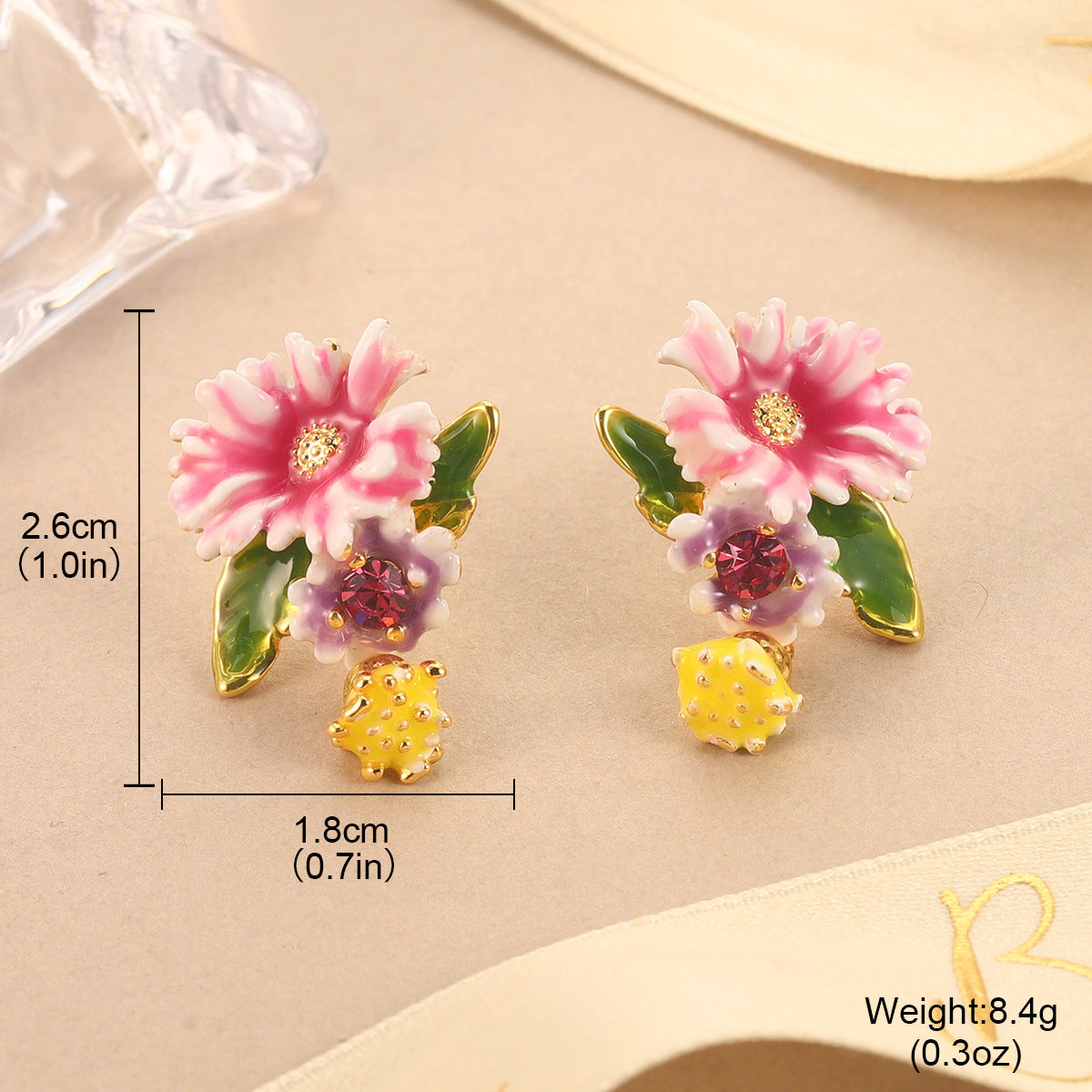Wholesale Floral Drop Earrings High-End Sensation Summer Atmosphere Ear Jewelry