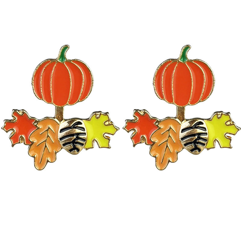 Wholesale 2 Pairs/pack Thanksgiving Day Turkey Maple Leaf Pumpkin Fox Football Earrings Acrylic Earrings ACC-ES-HY145