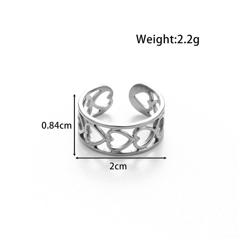 Wholesale  light luxury   titanium steel butterfly flower  opening adjustable ring