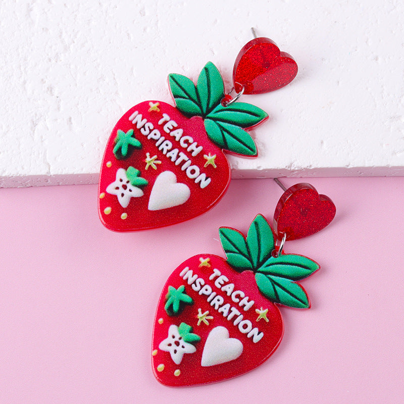 Wholesale Acrylic Teacher' s Day Pencil Earrings