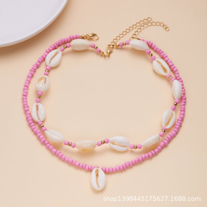 Wholesale Bohemian style stacked beach necklace