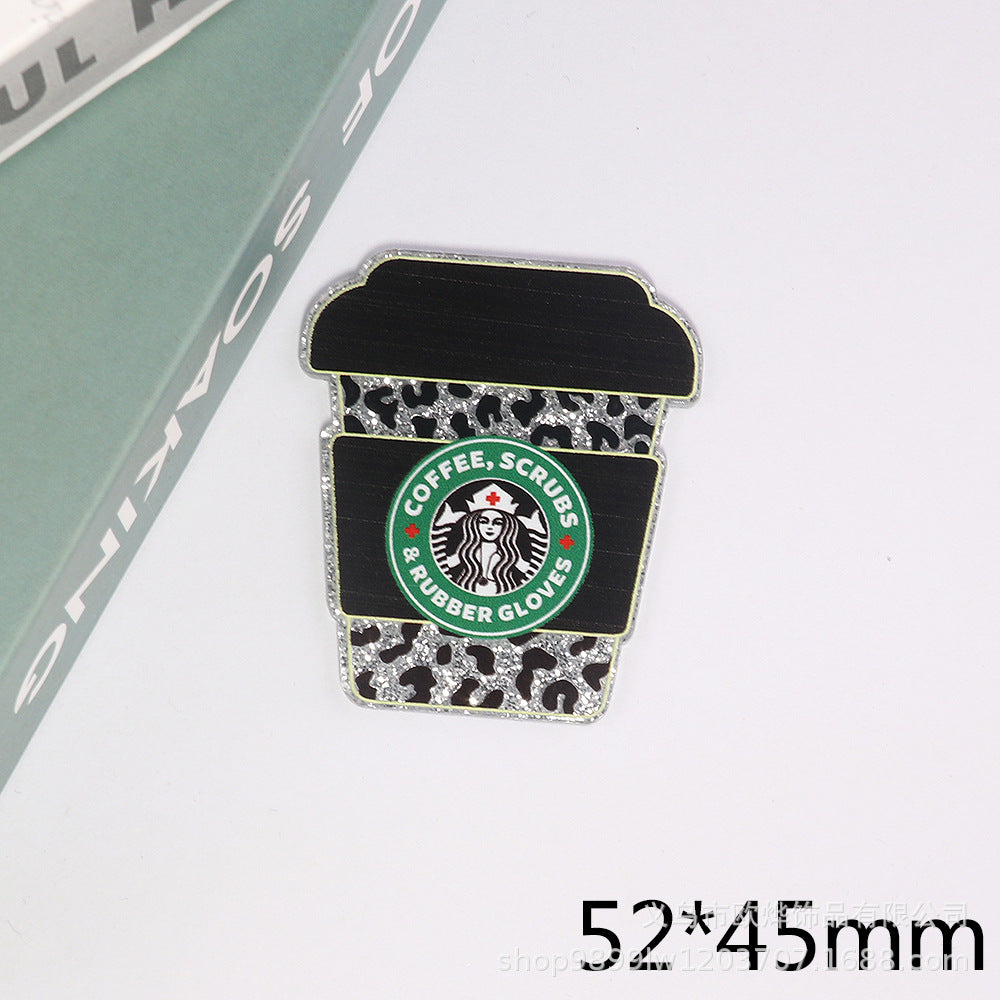 Wholesale 10pcs DIY Flatback  cartoon letter  Acrylic Flatback Badge Reels Retractable Keychain DIY Accessories