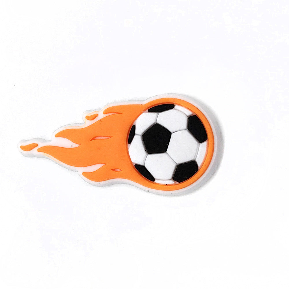 Wholesale 10pcs Football Sports Series Hole Shoe Flower Buckle Shoes Charms