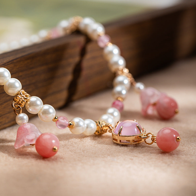 Wholesale Hanfu Style Pink Yuluo Necklace Traditional Chinese Fairy Jewelry Accessory for Women