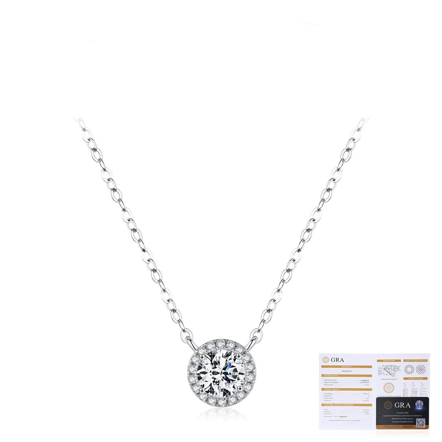 Wholesale 1 karat Diamond s925 Sterling Silver Geometric Flash Diamond Necklace