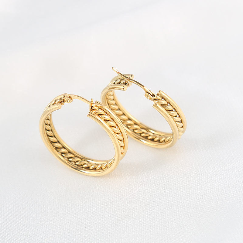 Wholesale Stainless steel Light luxury fashion hoop earrings
