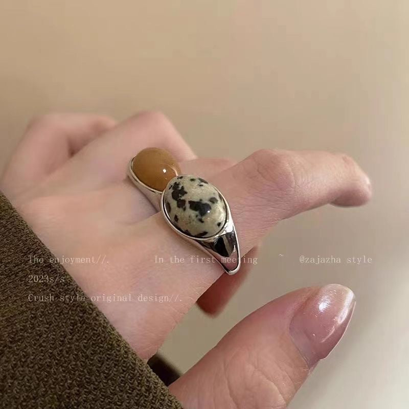 Wholesale natural stone open ring