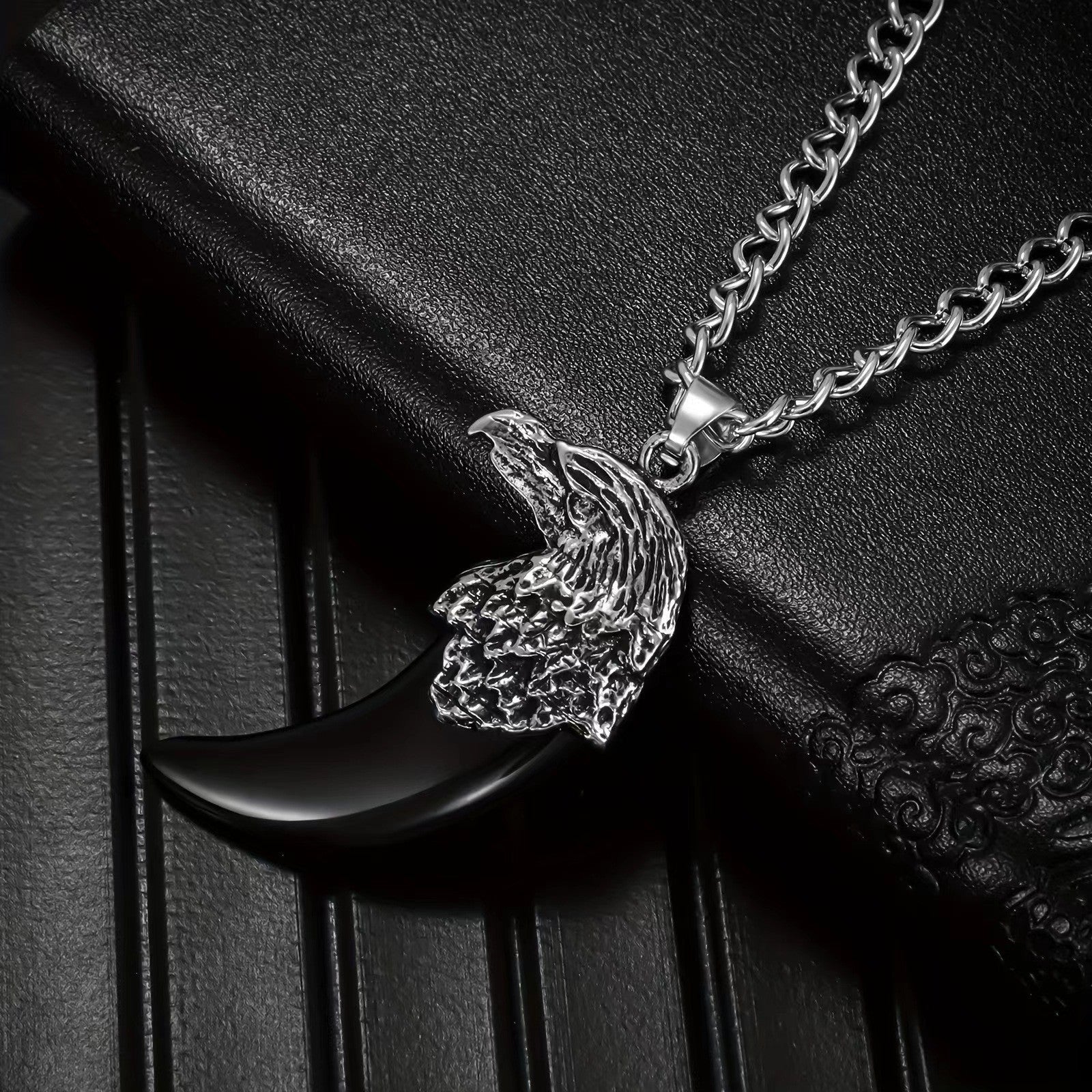 Wholesale  Dragon Spirit Carved Eagle Head Pendant Necklace