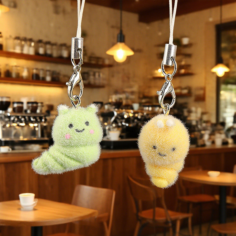 Wholesale Flocked ladybug keychain