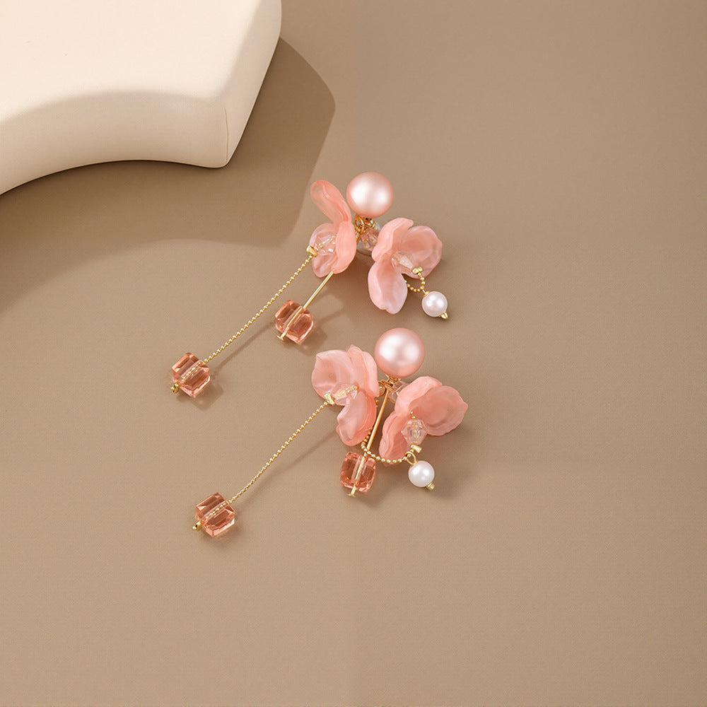 Wholesale Pink pearl earrings