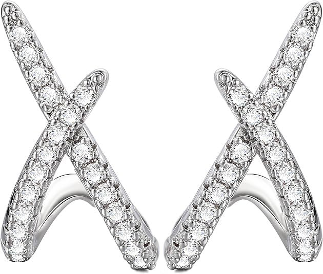Wholesale Cross Zircon Earrings Gold Plated Sparkle Fashion Jewelry for Gift Boutique Resale