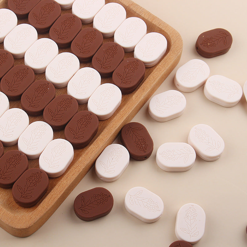 Wholesale 5pcs Silicone Round Corner Blocks Printing Focal Beads ACC-BDS-GuangTian031