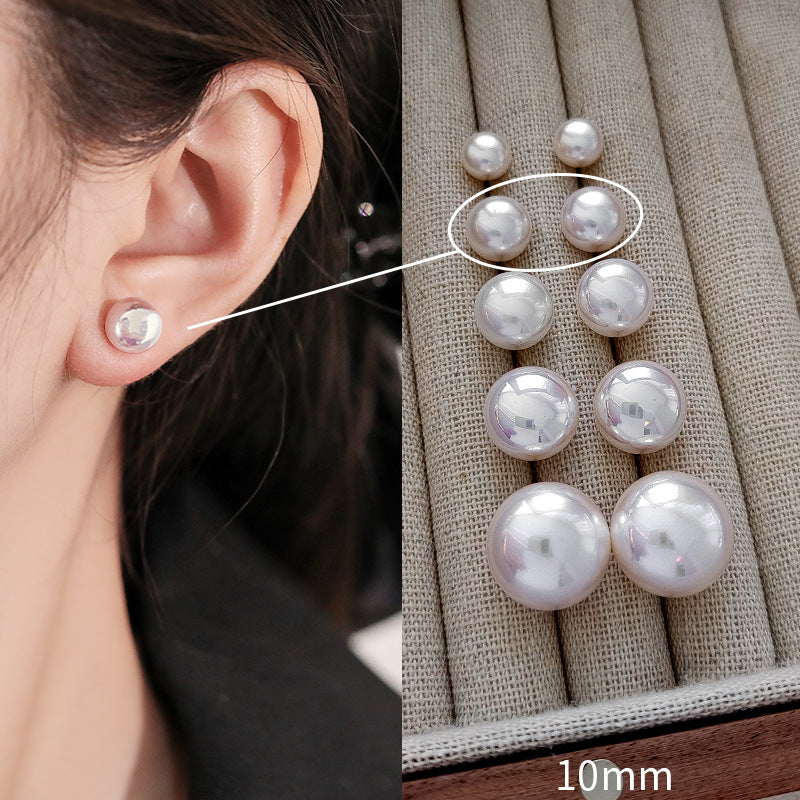 Wholesale Steamed Bun Pink Pearl Minimalist Earrings