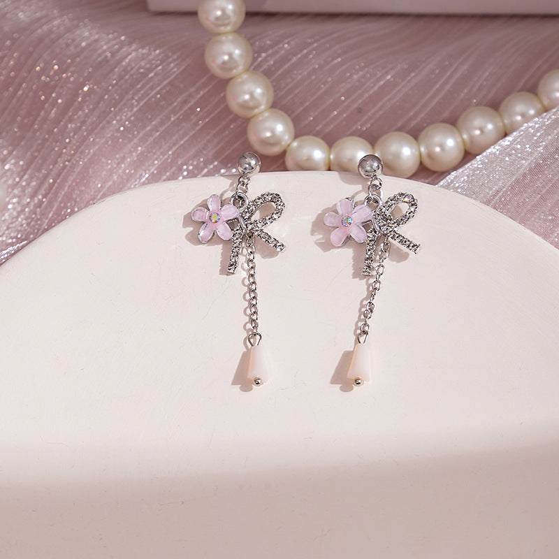 Wholesale Silver Needle pink rabbit dolphin lovely stud earrings