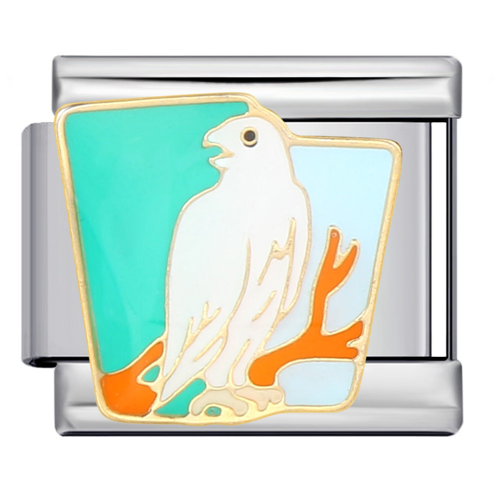 Wholesale American Cultural Elements Italian Module Bracelet Titanium Steel Welding Oil Dropping Bracelet Italian Modular