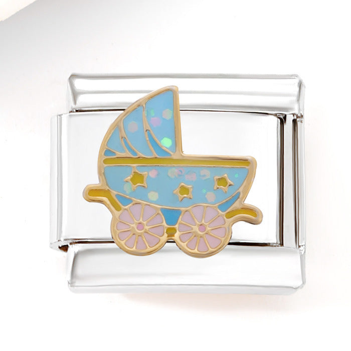 Wholesale Italian Charm Bracelet 9mm DIY Splicing Mother's Day Series Stainless Steel Composable Bracelet