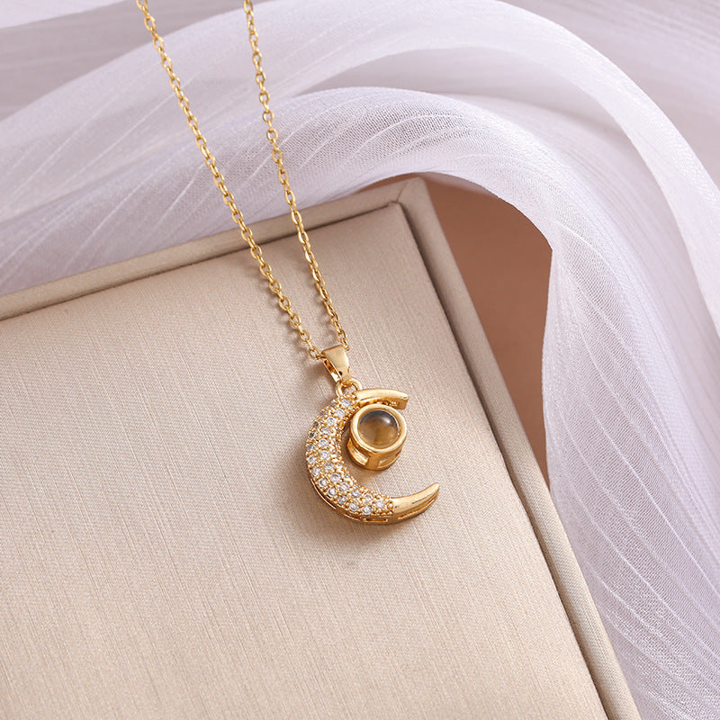 Wholesale Black and White Double-sided Four-leaf Clover Stainless Steel Necklace Light Luxury Necklaces ACC-NE-Nayin003