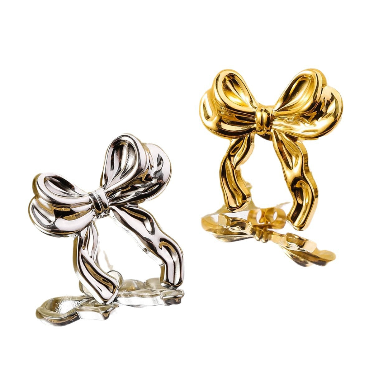 Wholesale Love Mirror Tassel Stainless Steel Earrings