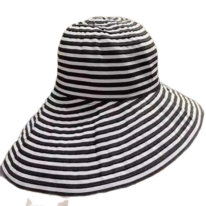 Wholesale  Summer Striped Fisherman Hat Bucket Hat