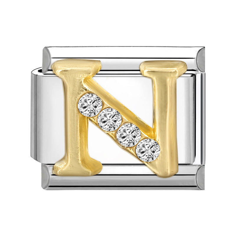 Wholesale 9mm Italian Charm Starter Bracelets DIY Letter Series Stainless Steel Composable Bracelet