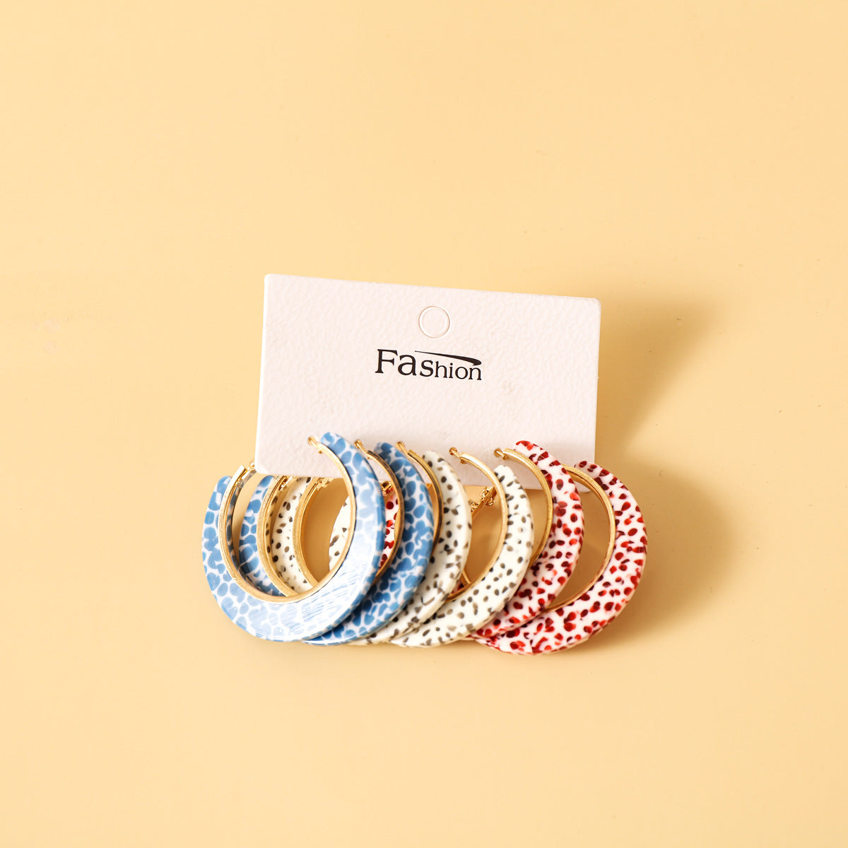Wholesale Modern Acetate C-Shaped Round Earrings Geometric Design Gift Jewelry Accessory
