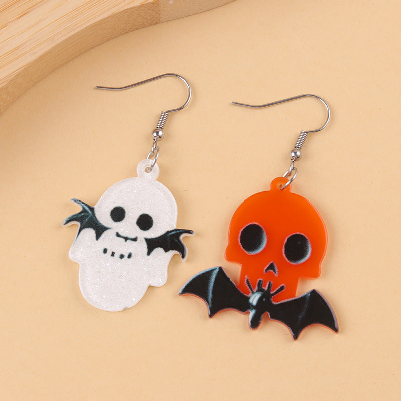 Wholesale   Skull Ghost Acrylic Earrings