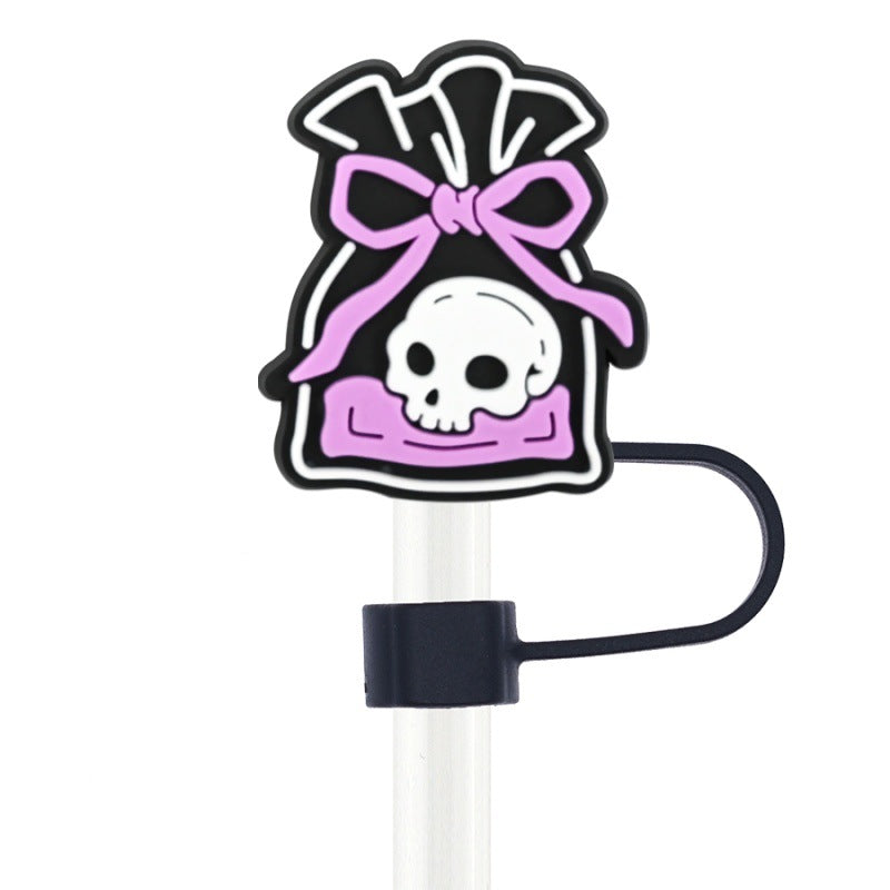 Wholesale Random 100pcs Creative    10mm PVC Soft Straw Tube Cap